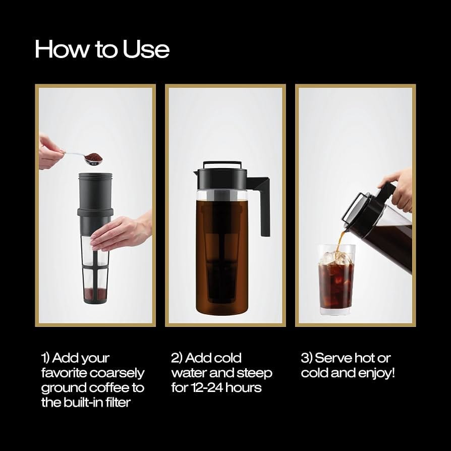 Takeya Glass Cold Brew Maker, 2 Qt