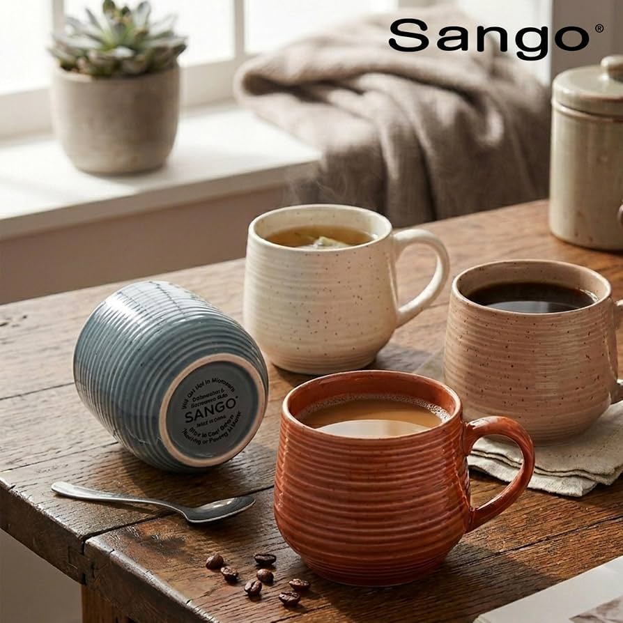Sango speckled stoneware mugs